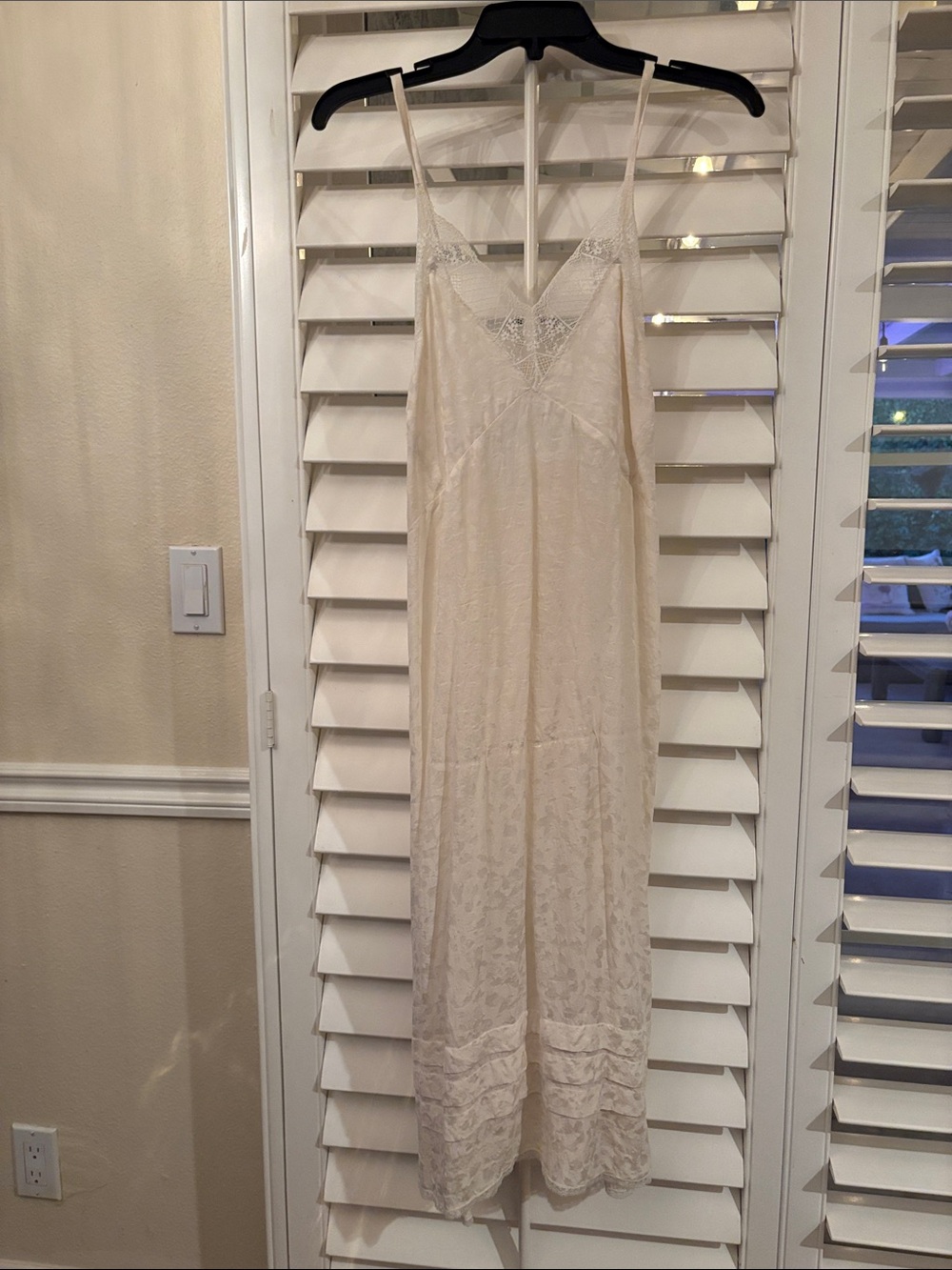 Zadig & Voltaire Cream Lace Maxi Slip Dress 100% Silk
